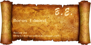 Boros Edmond névjegykártya